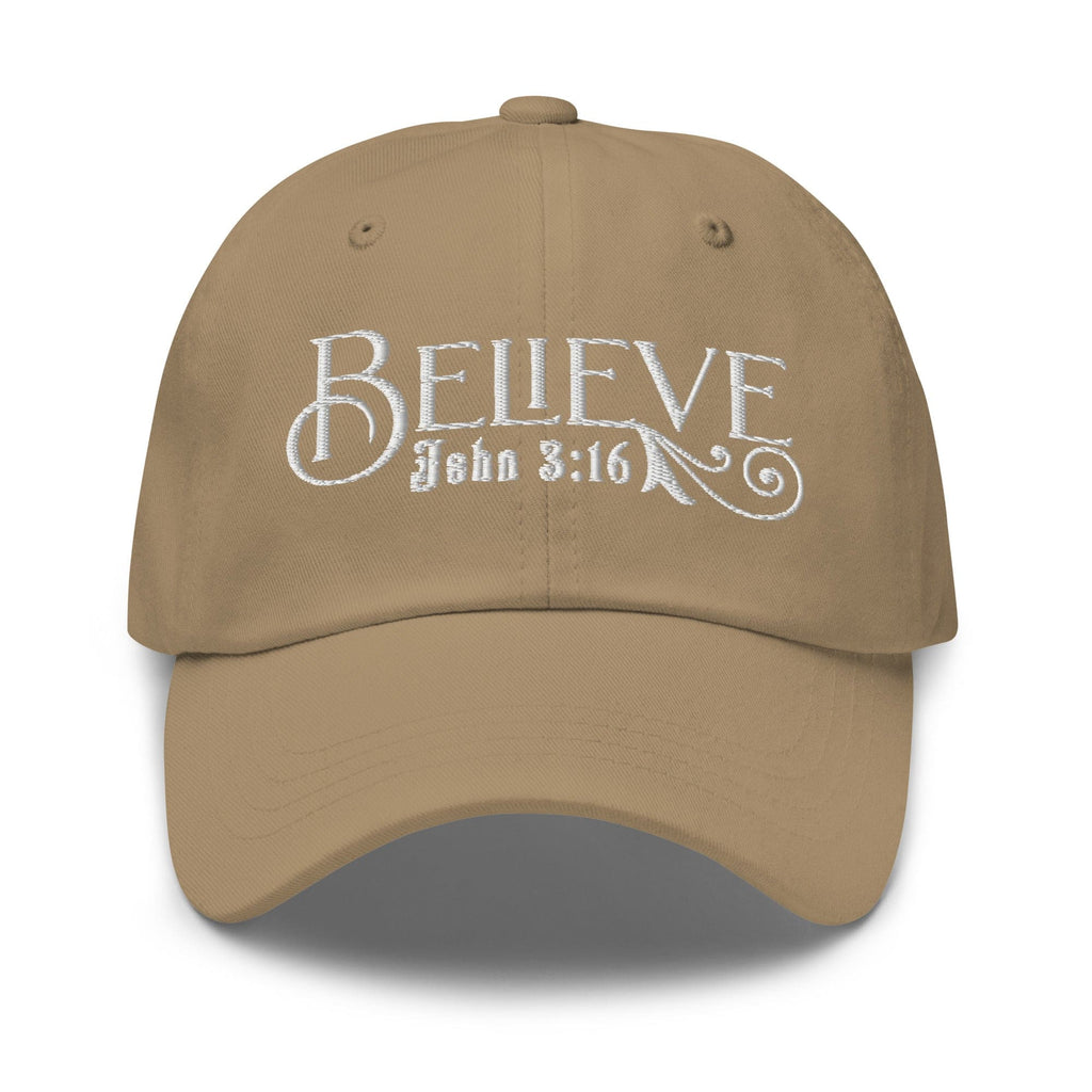 Embroidered Baseball Dad Cap - Believe - John 3:16 by inQue.Style