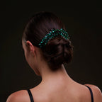 Emerald Green Crystal Leaf Hair Comb Set by Bridal Port
