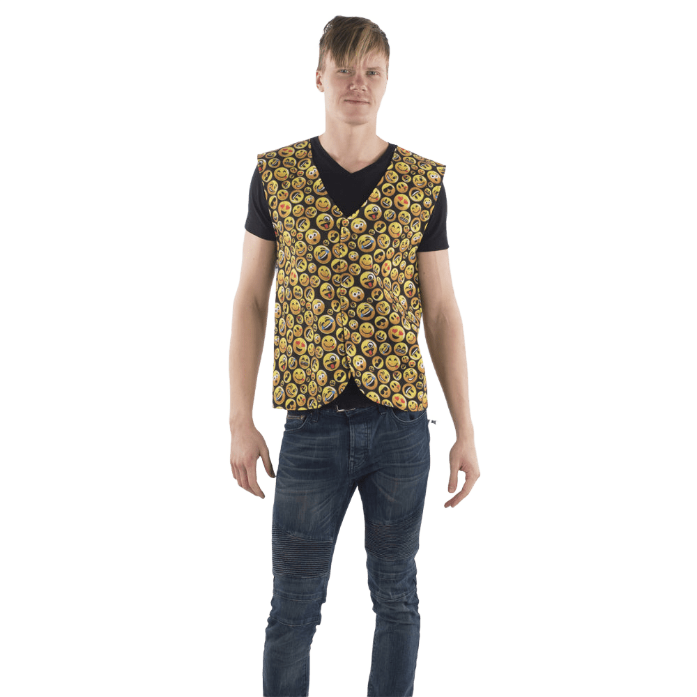 Emoji Printed Vest - Adults by Dress Up America