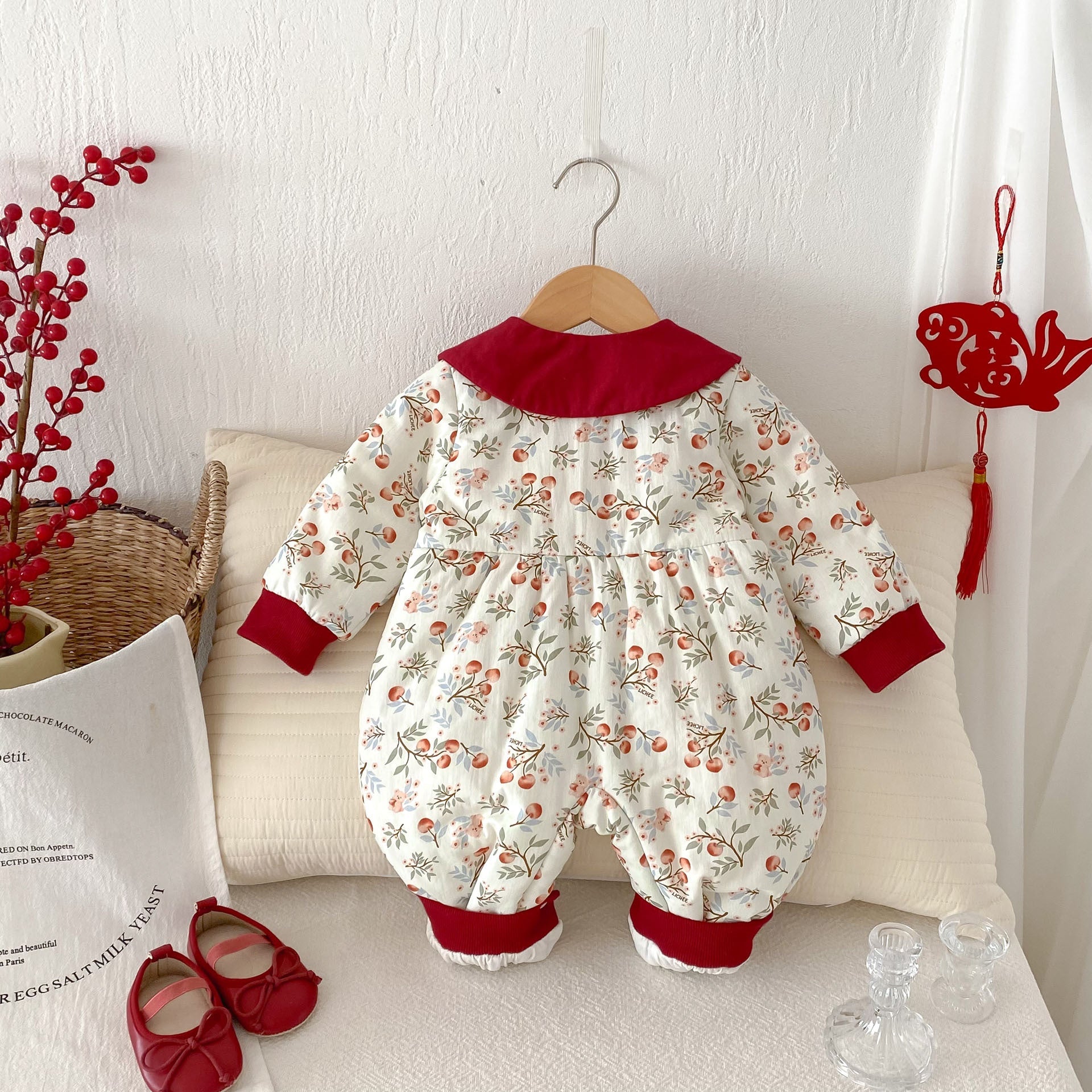 Baby Cotton-padded One-piece Bodysuit Pure Cotton Class A Winter Clothing Warm And Extra-thick by Baby Joy