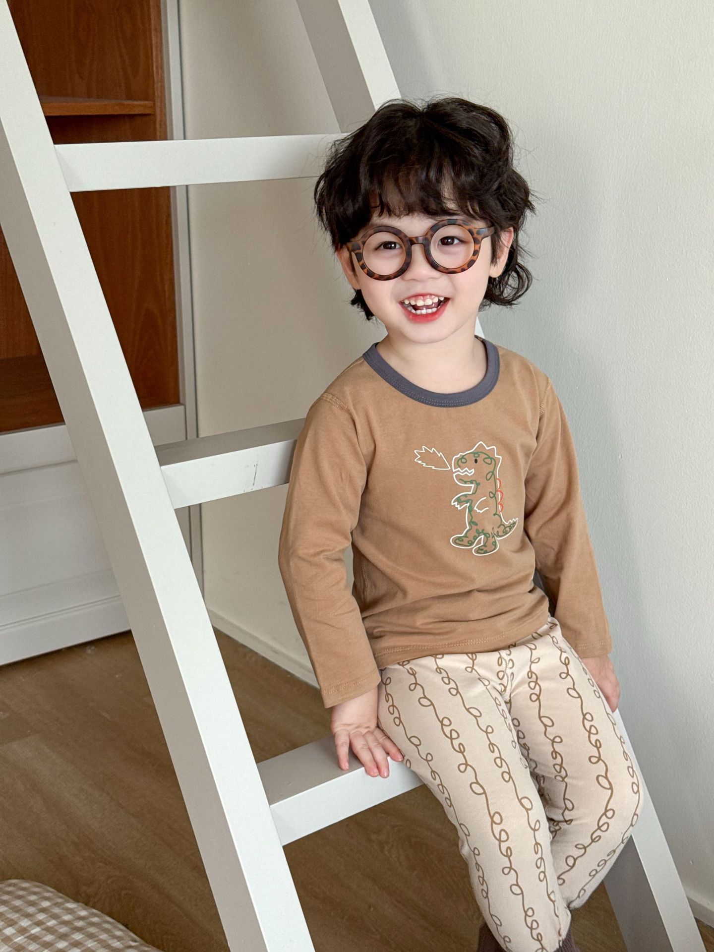 Boneless Pure Cotton Thermal Underwear Set For Boys And Girls Autumn Tops And Pants by Baby Joy