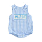 Boys Sleeveless Embroidered Letter Onesie by Baby Joy
