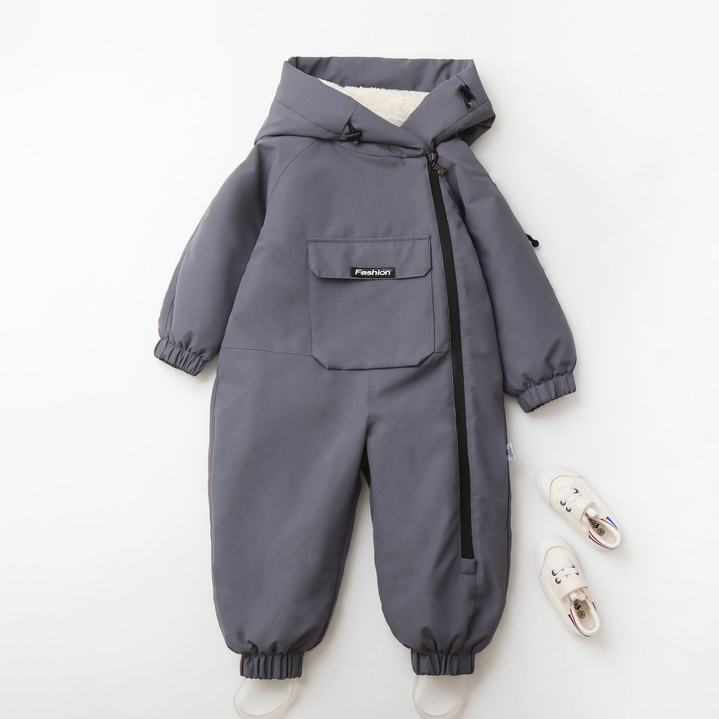 Long Crawling Suit One-piece Hooded Jumpsuit by Baby Joy