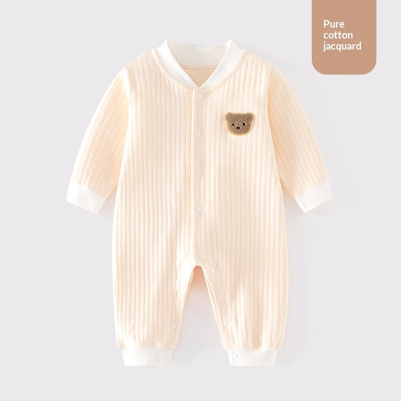 Infant Clothing Class A Pure Cotton Seamless Onesie Baby Pajamas Winter Underwear Crawling Suit by Baby Joy