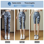 Camouflage Shark Slim-Fit Yoga Pants for Women – Multi-Length Camo Leggings by FitiqueFit