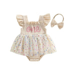 Girls And Infants Mesh Romper With A Tulle Skirt And Bow by Baby Joy