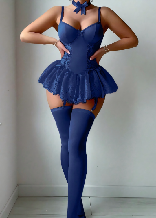 Lace Skirted Babydoll Set by 3wishes.com