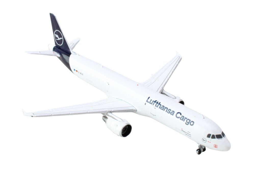 Airbus A321P2F Commercial Aircraft "Lufthansa Cargo" (D-AEUC) White with Blue Tail 1/400 Diecast Model Airplane by GeminiJets by LuxuryLifeWay Online Store