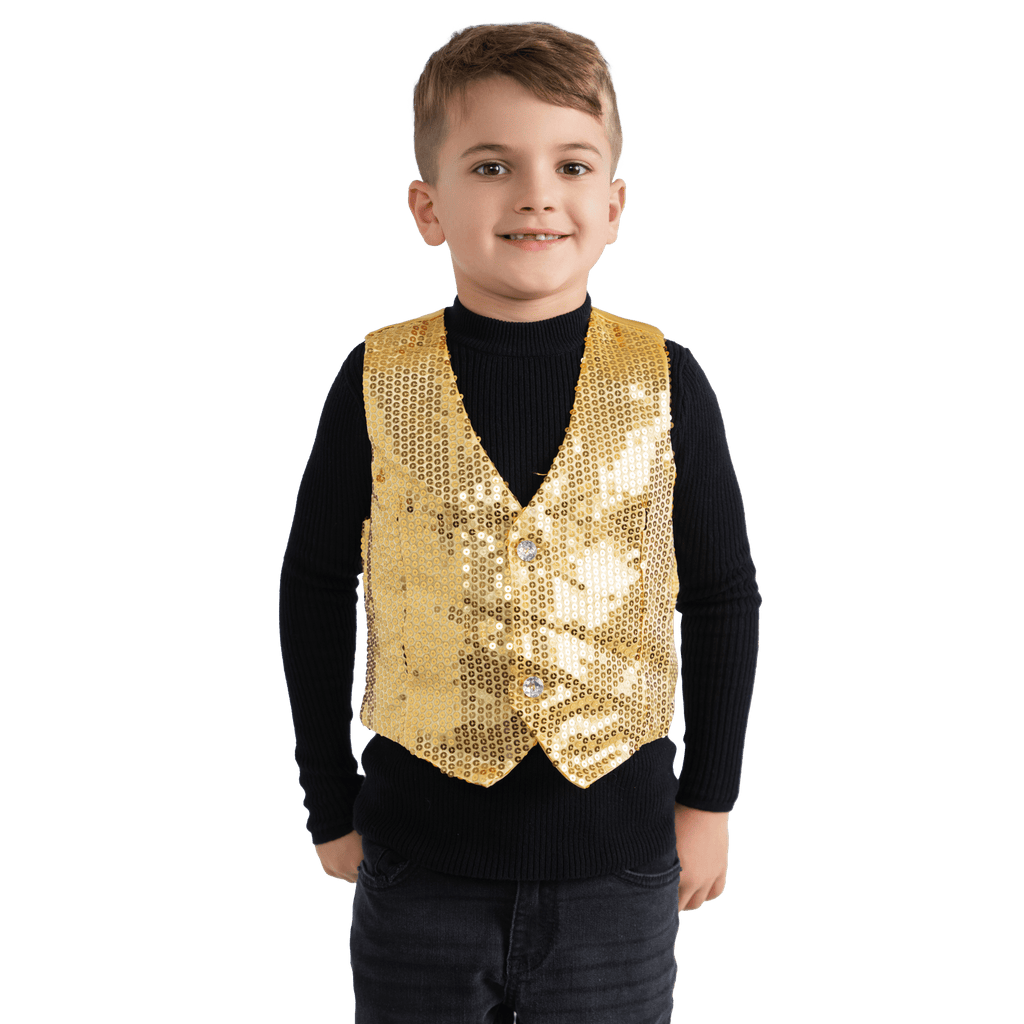 Gold Sequin Vest - Kids by Dress Up America