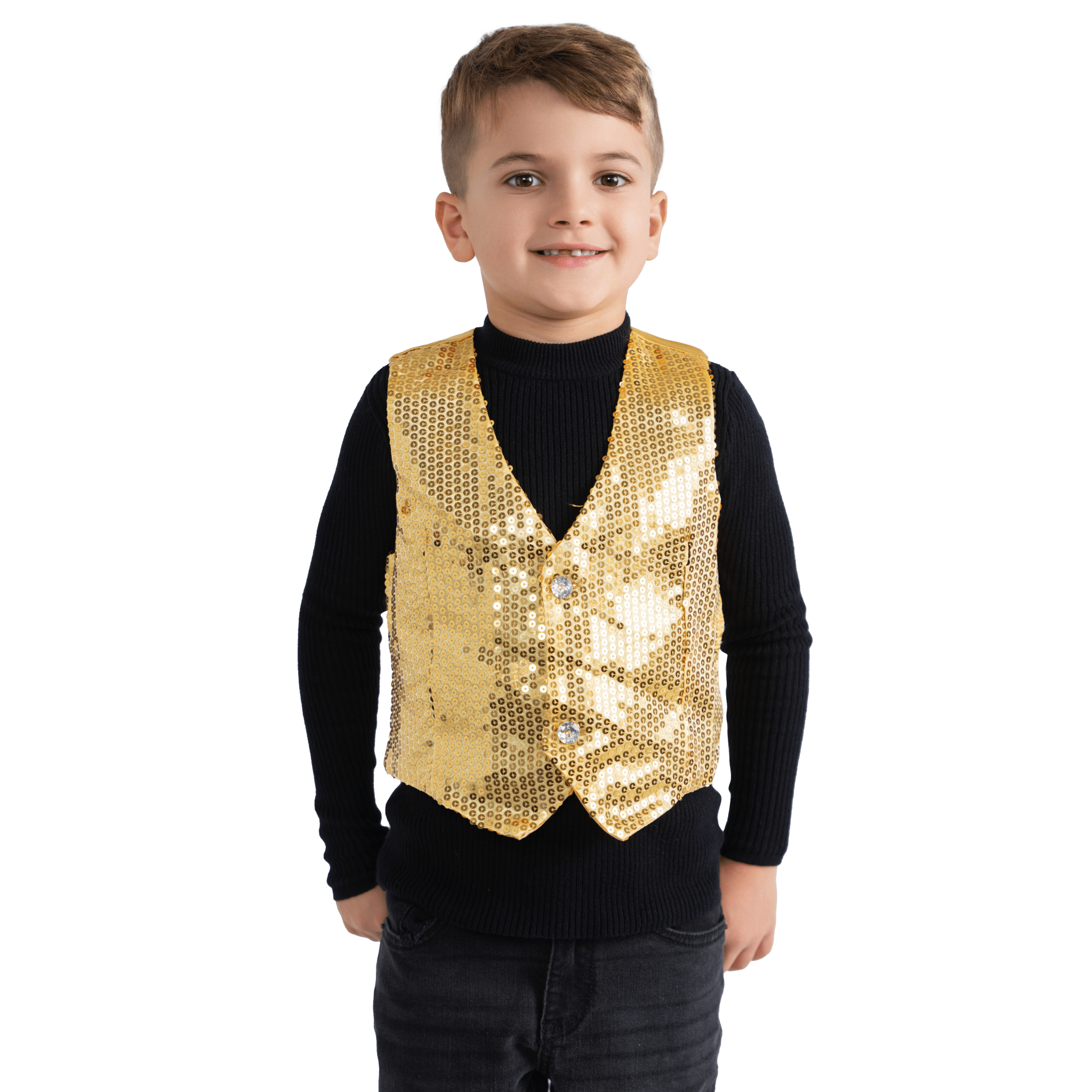 Gold Sequin Vest - Kids by Dress Up America