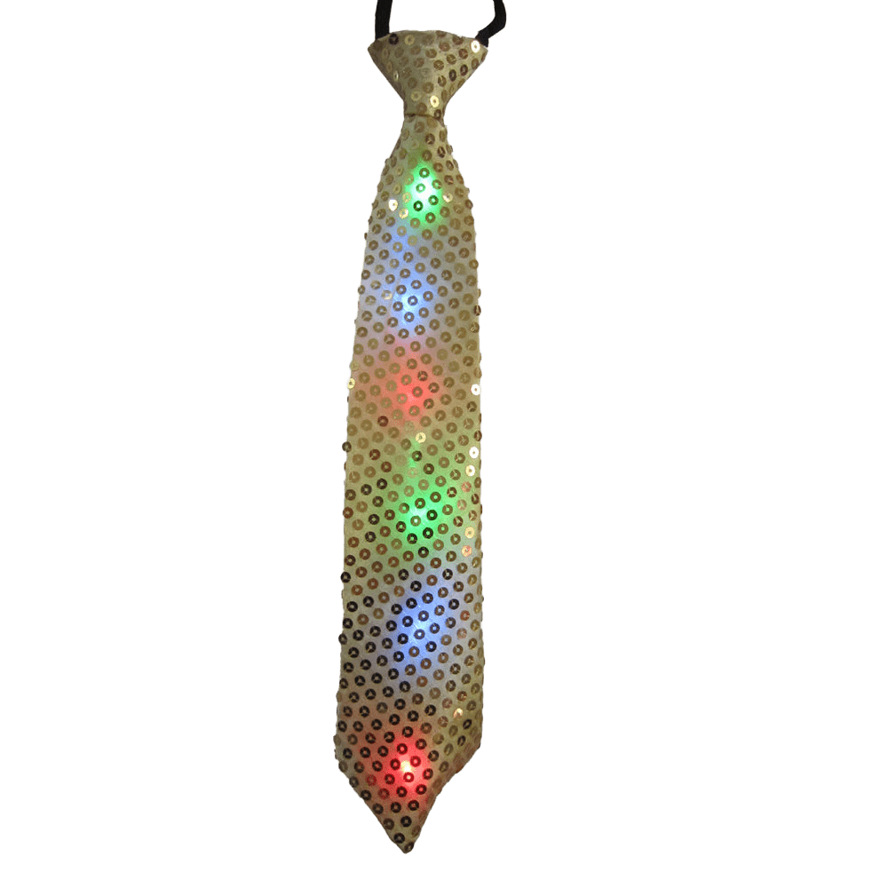 Gold Tie with LED Flashing Lights by Dress Up America
