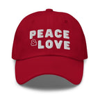 Embroidered Baseball Cap - Adjustable - Peace and Love by inQue.Style
