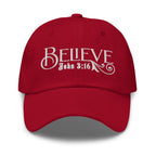 Embroidered Baseball Dad Cap - Believe - John 3:16 by inQue.Style