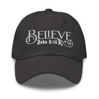 Embroidered Baseball Dad Cap - Believe - John 3:16 by inQue.Style