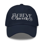Embroidered Baseball Dad Cap - Believe - John 3:16 by inQue.Style