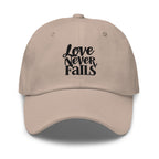 Embroidered Baseball Cap - Adjustable - Love Never Fails by inQue.Style