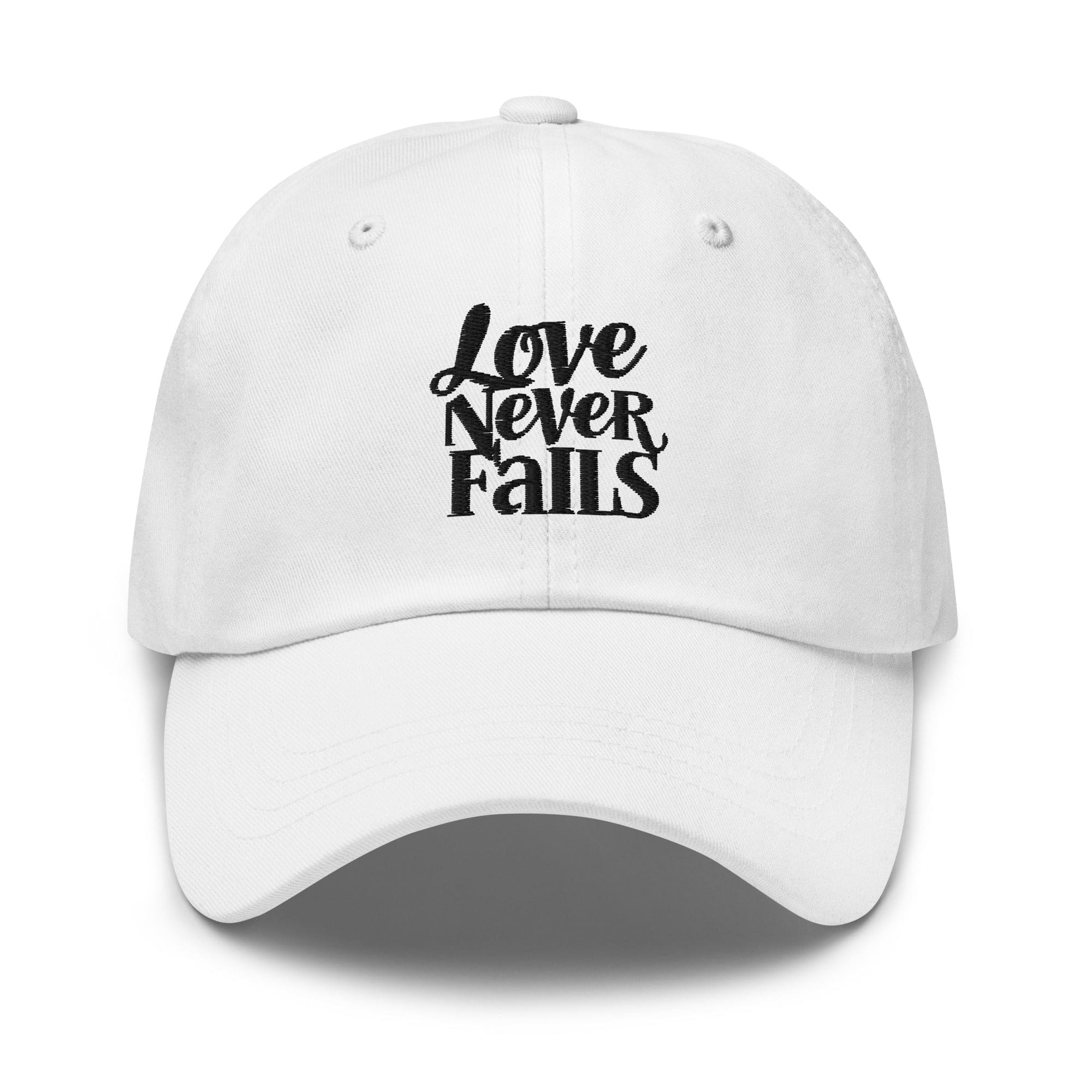 Embroidered Baseball Cap - Adjustable - Love Never Fails by inQue.Style