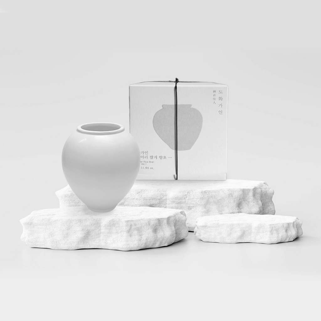 House of Dohwa Moon Jar Rice Bran Candle 320g 1ea by Coréelle
