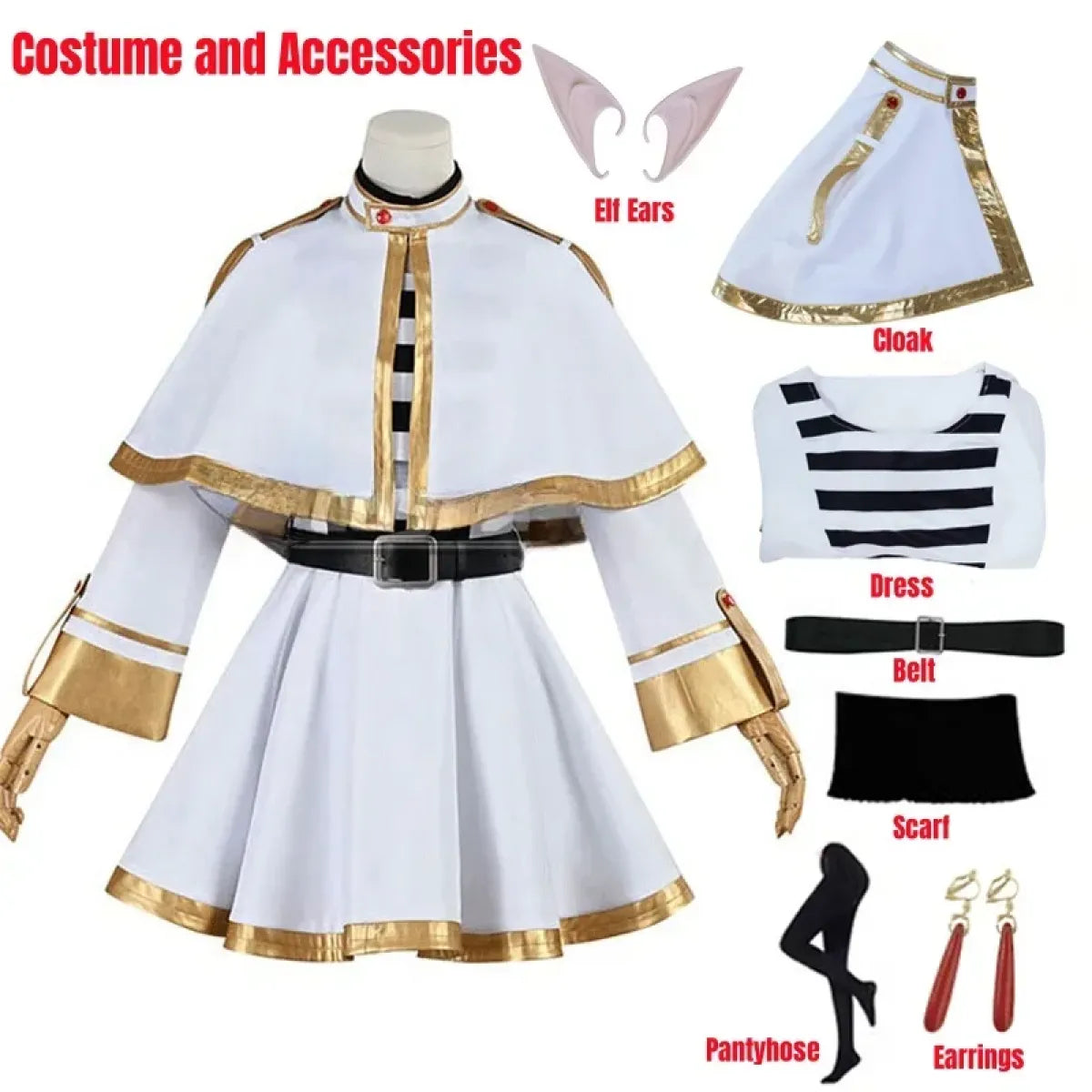 Frieren: Beyond Journey’s End Cosplay Costume – Dress with Wig & Accessories by Kawaii Stop