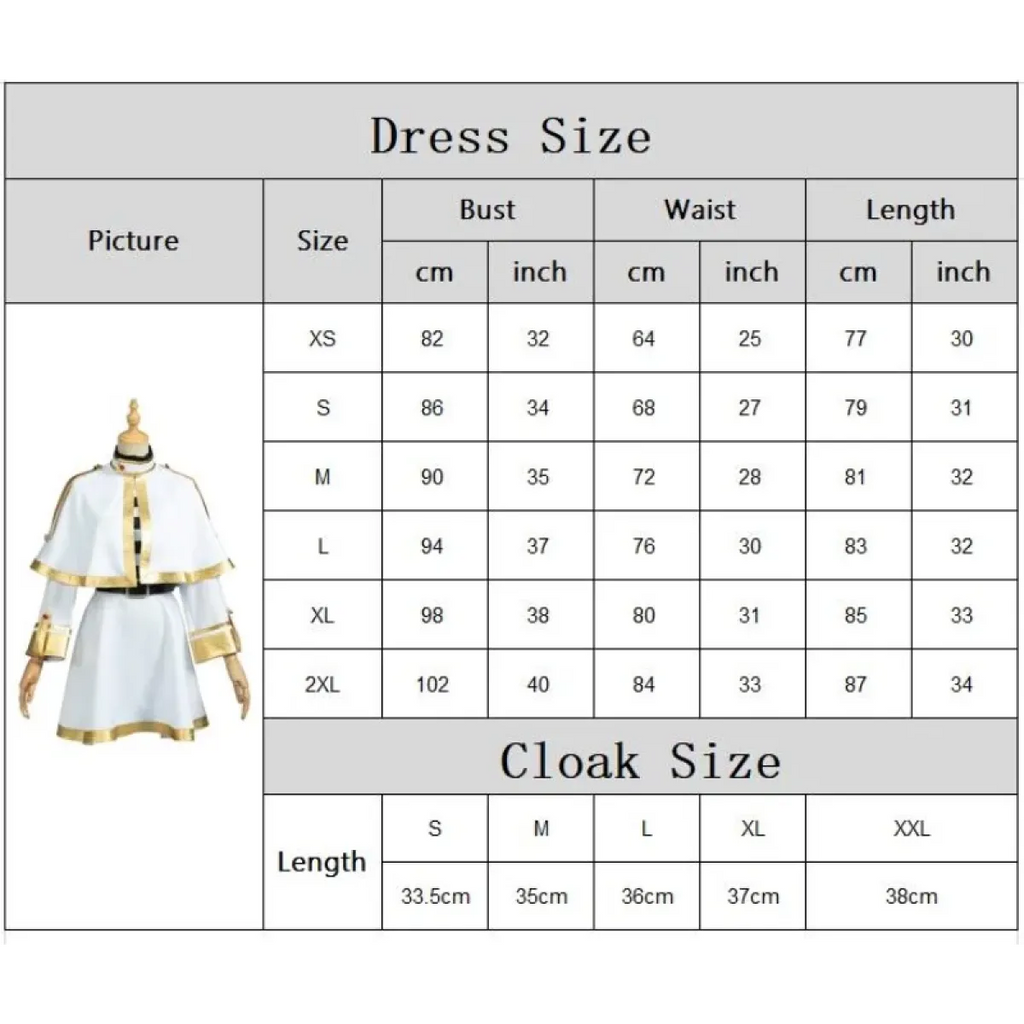 Frieren: Beyond Journey’s End Cosplay Costume – Dress with Wig & Accessories by Kawaii Stop