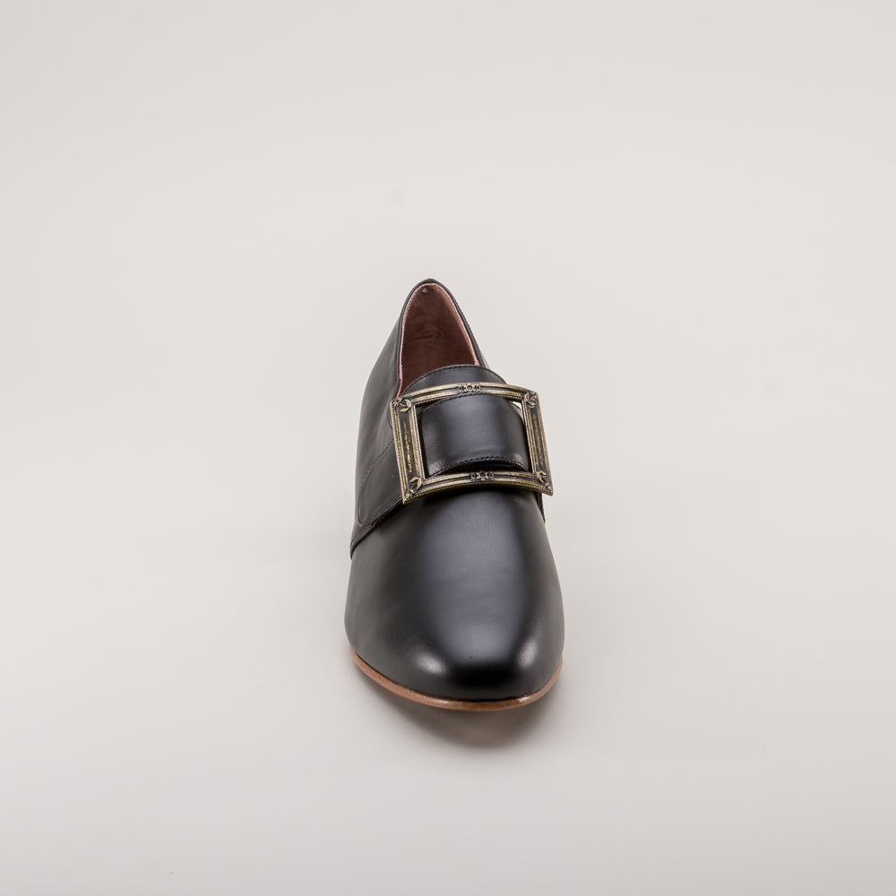 Kensington 18th Century Leather Shoes (Black) by American Duchess