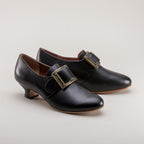 Kensington 18th Century Leather Shoes (Black) by American Duchess