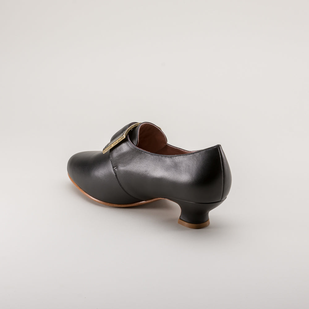 Kensington 18th Century Leather Shoes (Black) by American Duchess