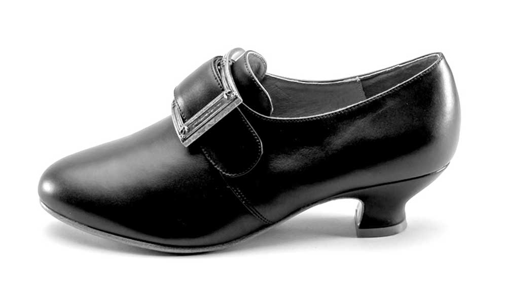 Kensington 18th Century Leather Shoes (Black) by American Duchess