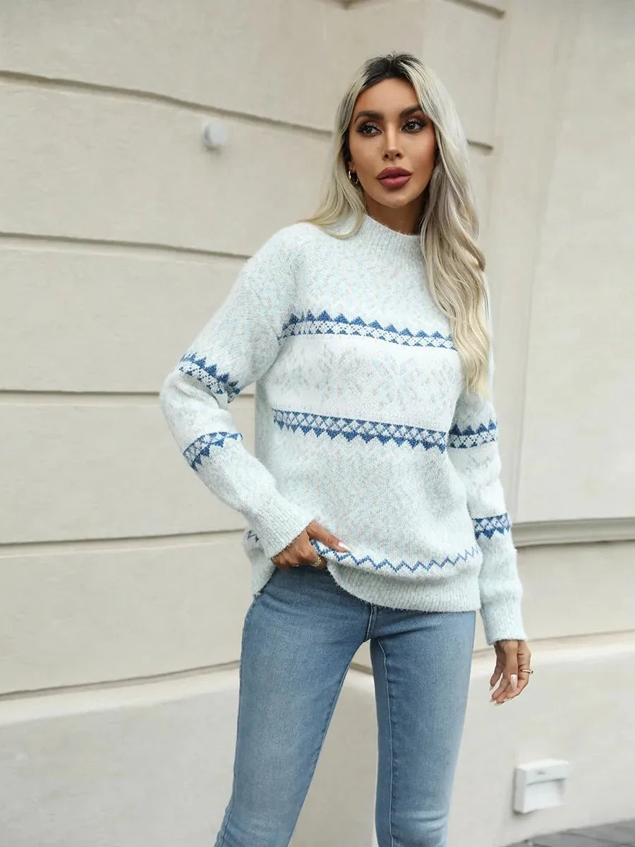 Kensley Turtleneck Snowflake Sweater by Celidior