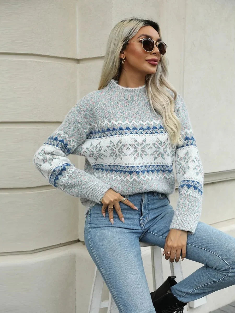 Kensley Turtleneck Snowflake Sweater by Celidior
