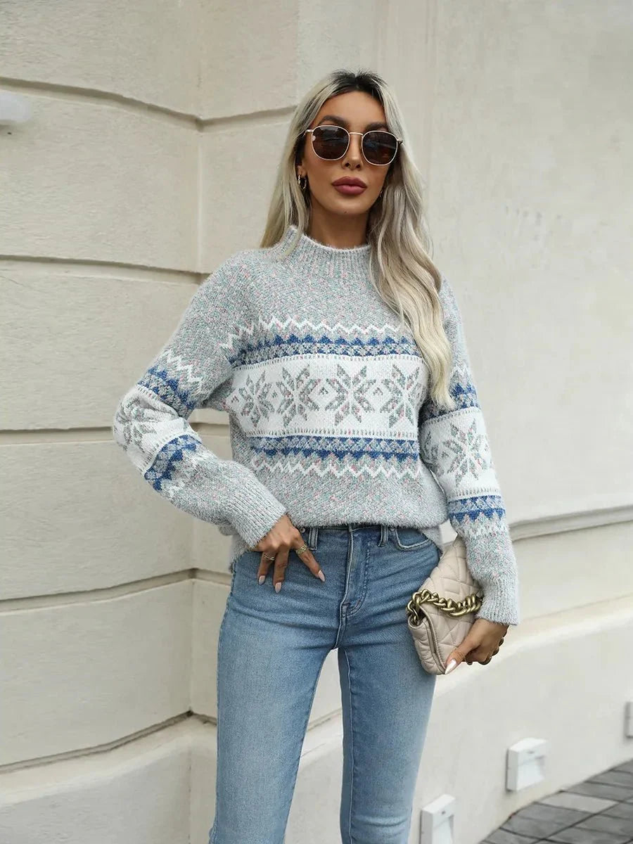Kensley Turtleneck Snowflake Sweater by Celidior