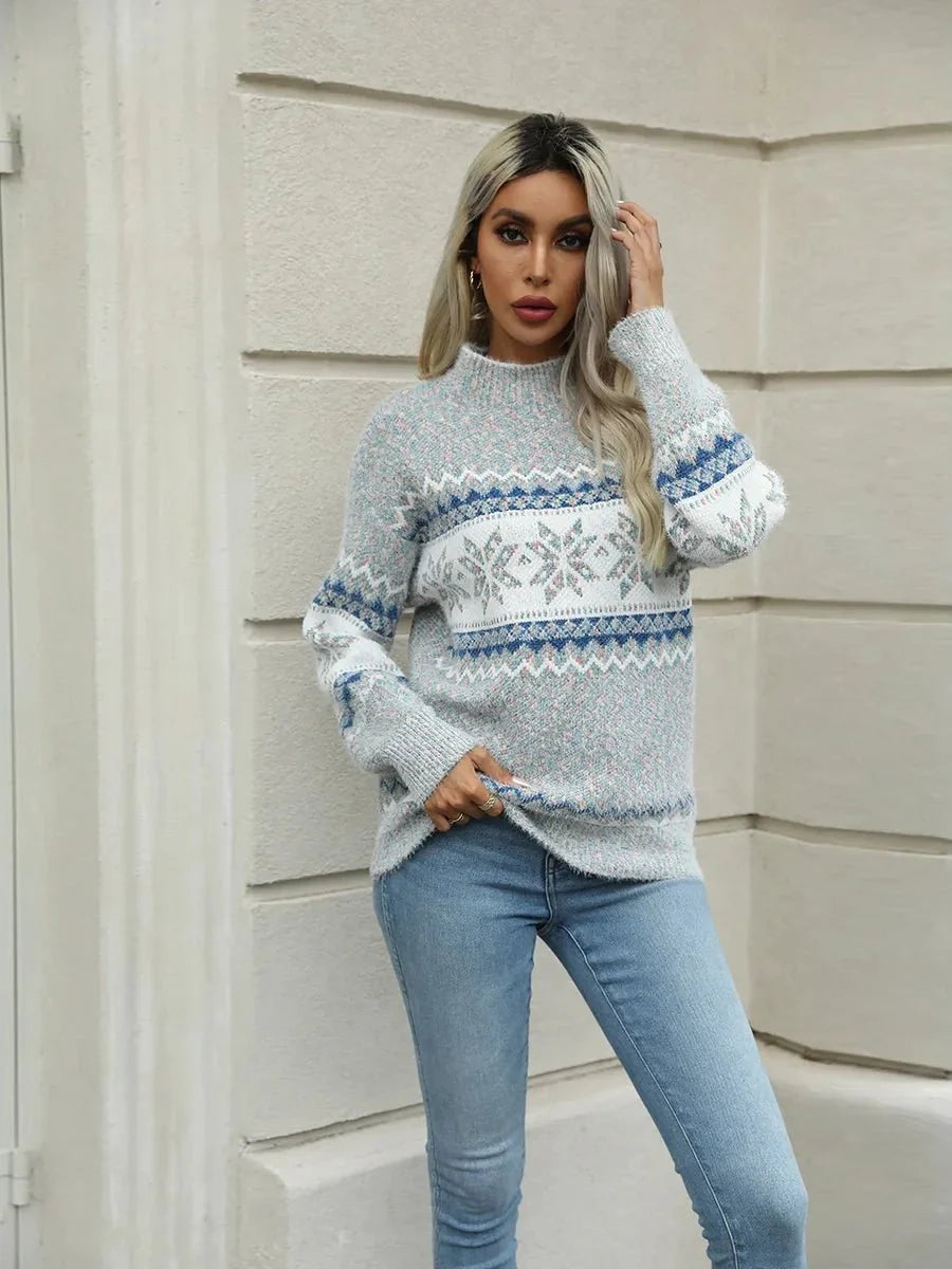 Kensley Turtleneck Snowflake Sweater by Celidior