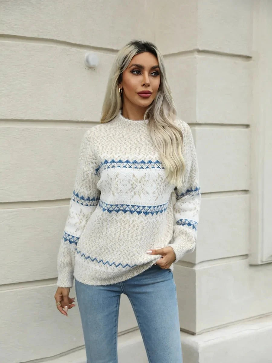 Kensley Turtleneck Snowflake Sweater by Celidior