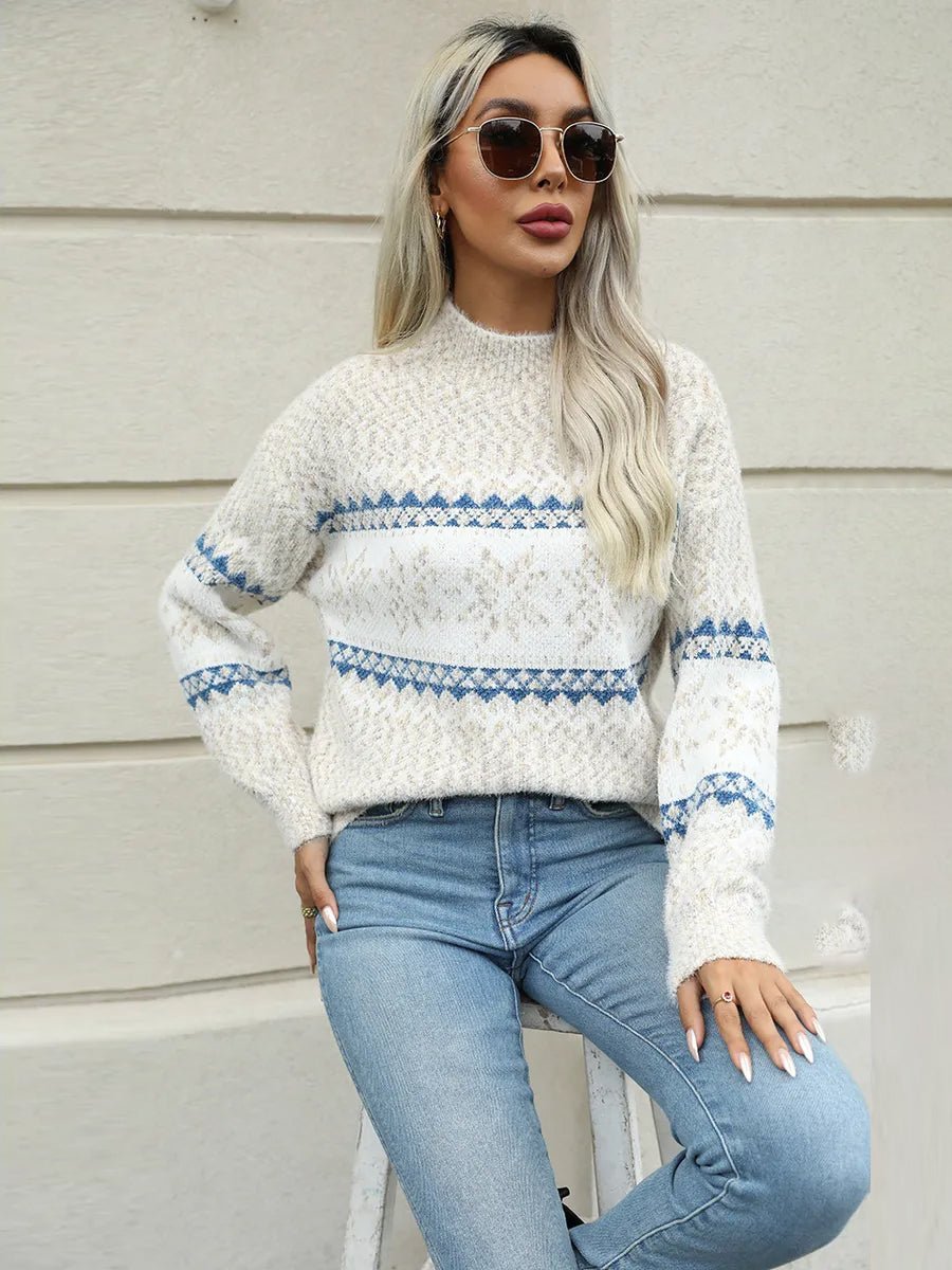 Kensley Turtleneck Snowflake Sweater by Celidior