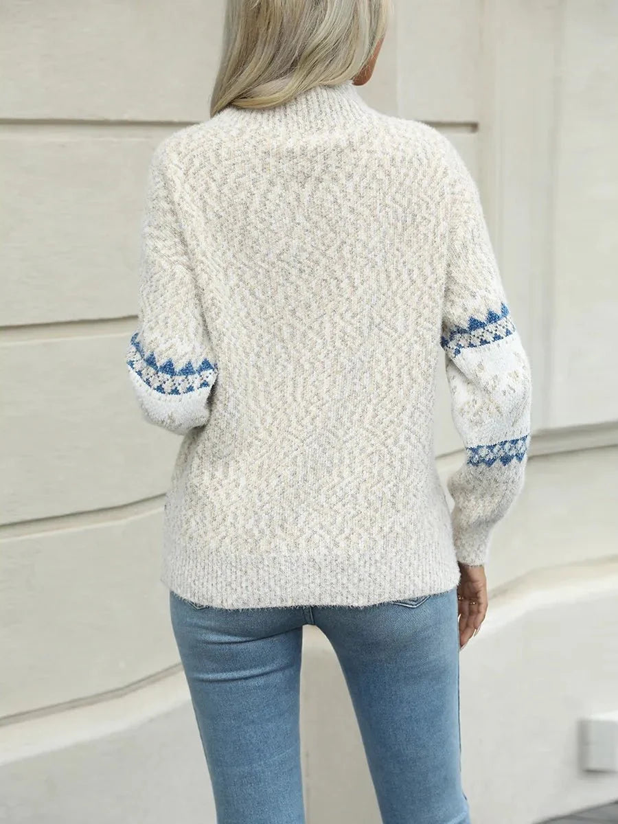 Kensley Turtleneck Snowflake Sweater by Celidior