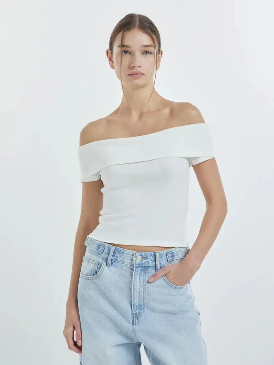 Kristy Tube Top Sexy T-shirt Off-shoulder by Celidior