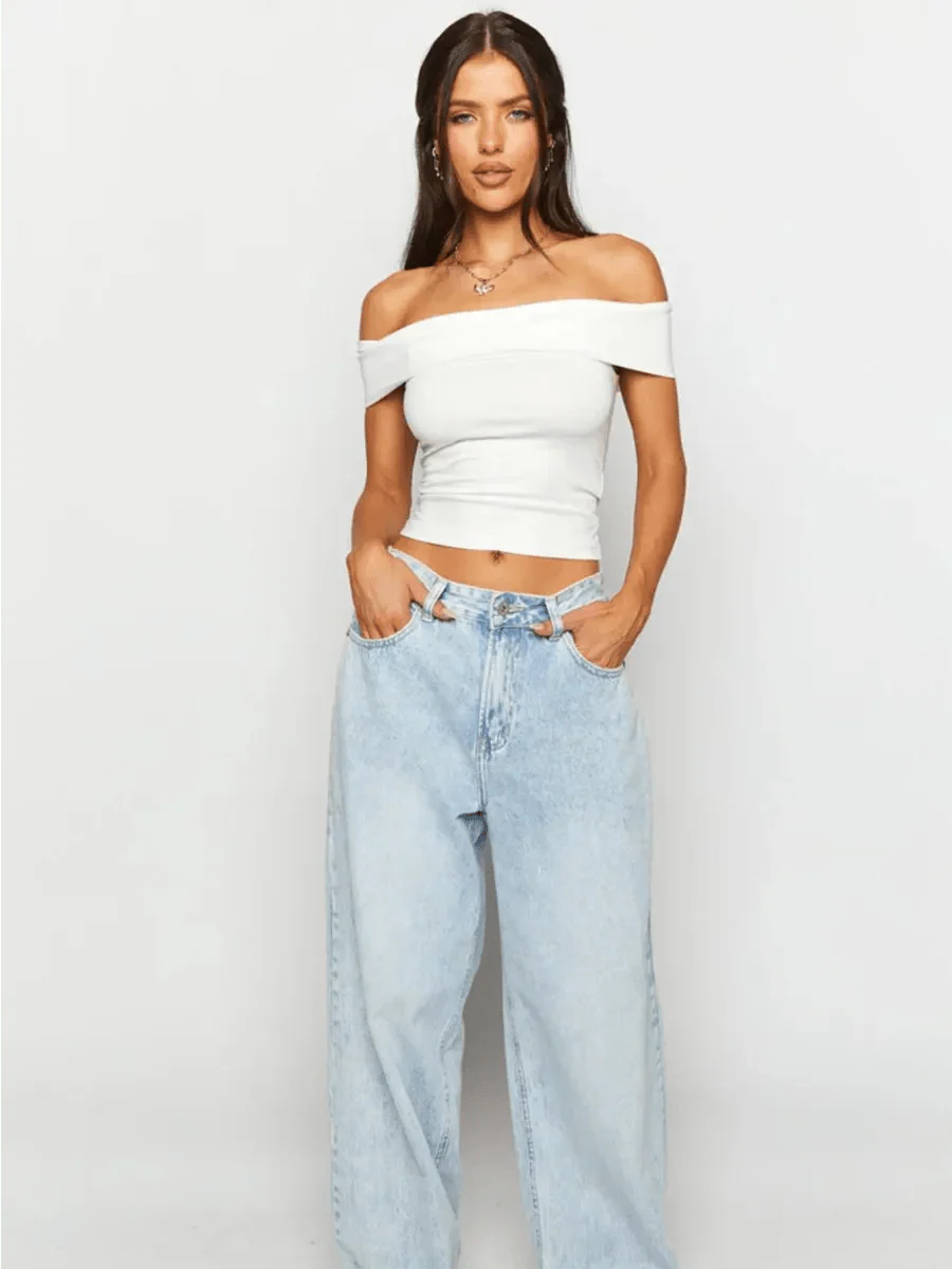 Kristy Tube Top Sexy T-shirt Off-shoulder by Celidior