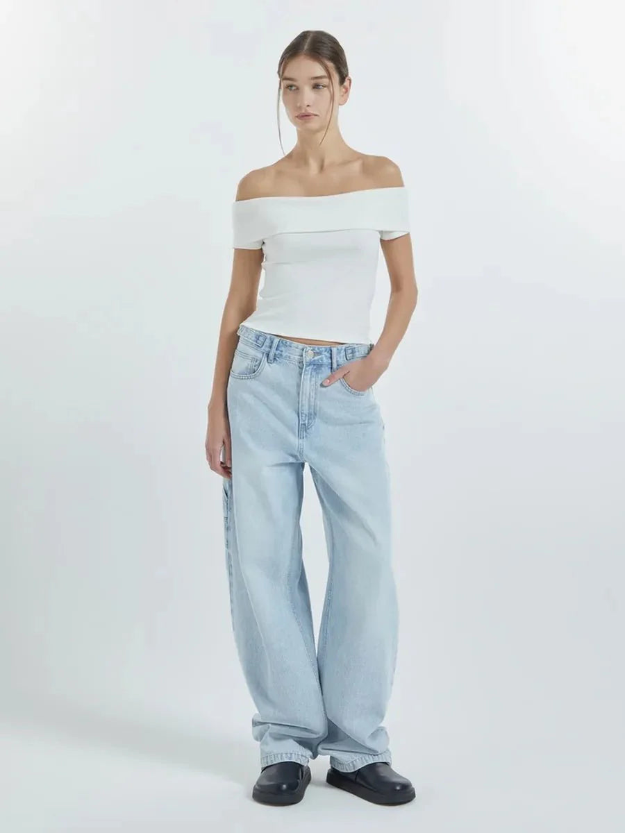 Kristy Tube Top Sexy T-shirt Off-shoulder by Celidior