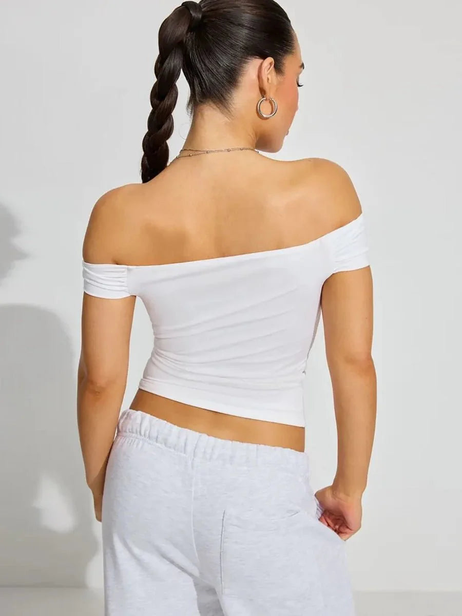 Kristy Tube Top Sexy T-shirt Off-shoulder by Celidior