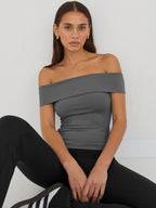 Kristy Tube Top Sexy T-shirt Off-shoulder by Celidior