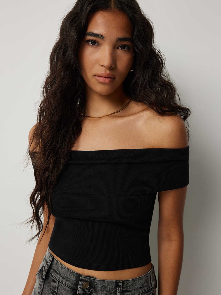 Kristy Tube Top Sexy T-shirt Off-shoulder by Celidior