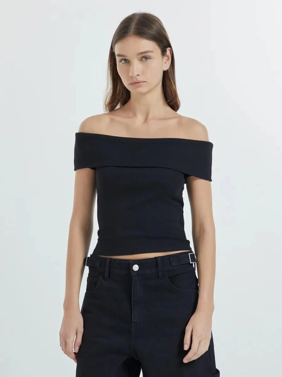 Kristy Tube Top Sexy T-shirt Off-shoulder by Celidior