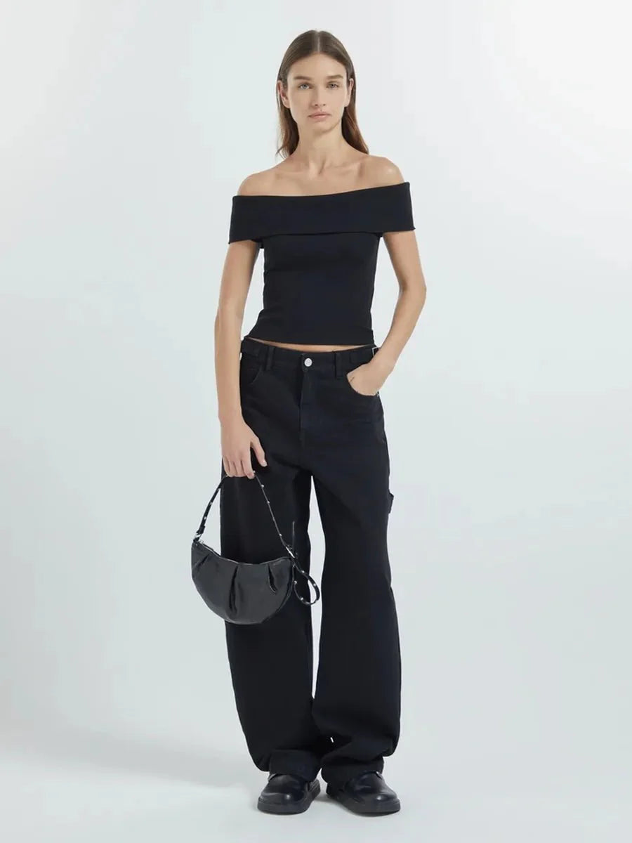 Kristy Tube Top Sexy T-shirt Off-shoulder by Celidior