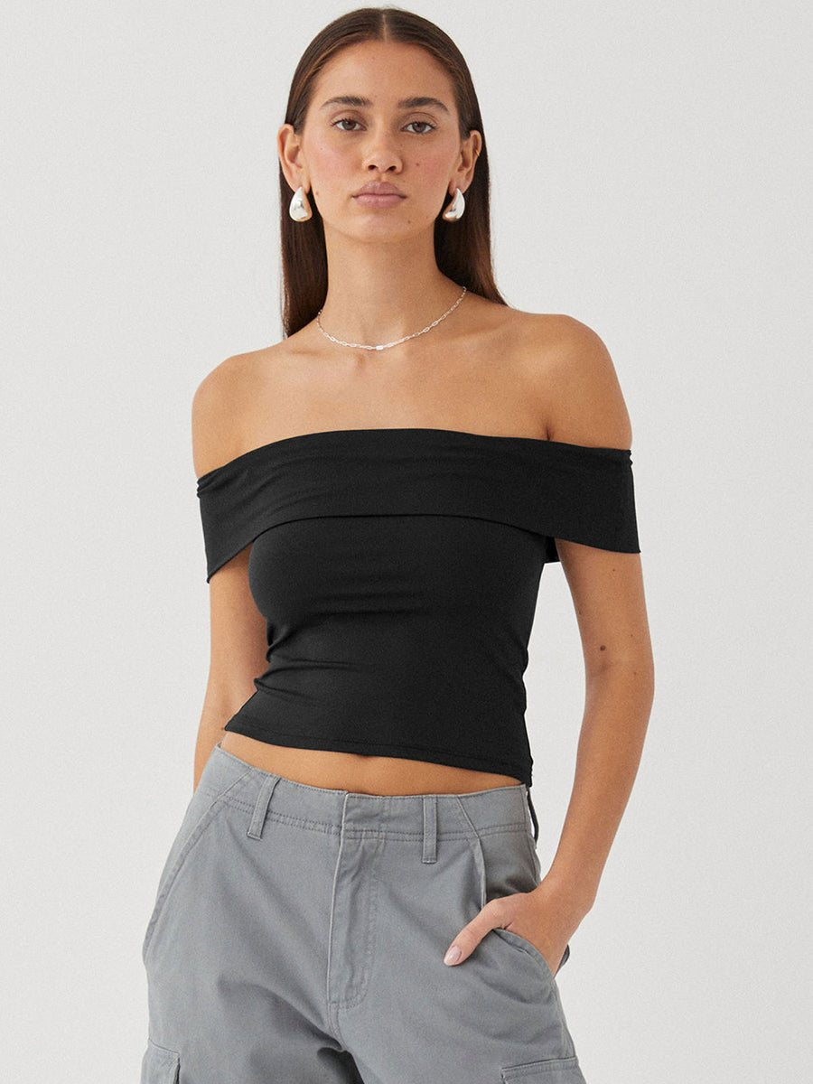 Kristy Tube Top Sexy T-shirt Off-shoulder by Celidior