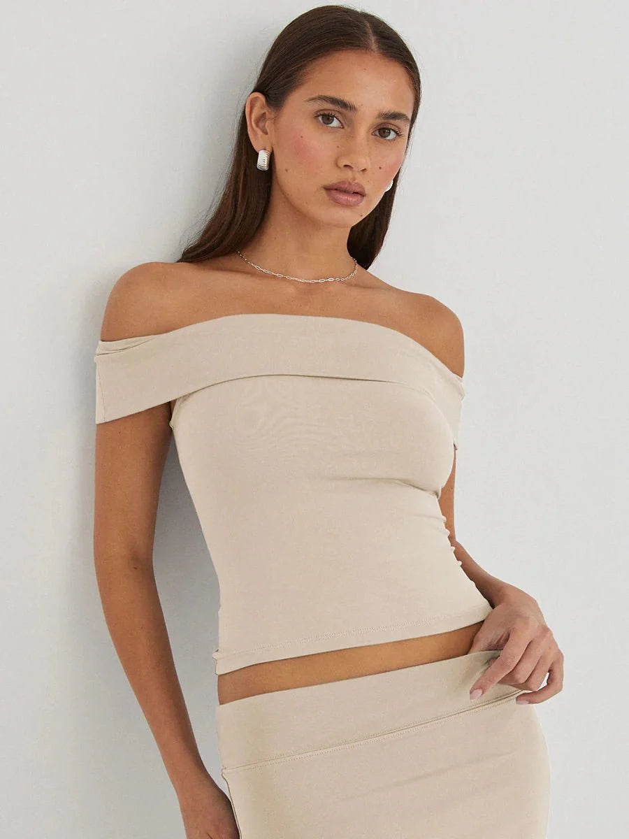 Kristy Tube Top Sexy T-shirt Off-shoulder by Celidior