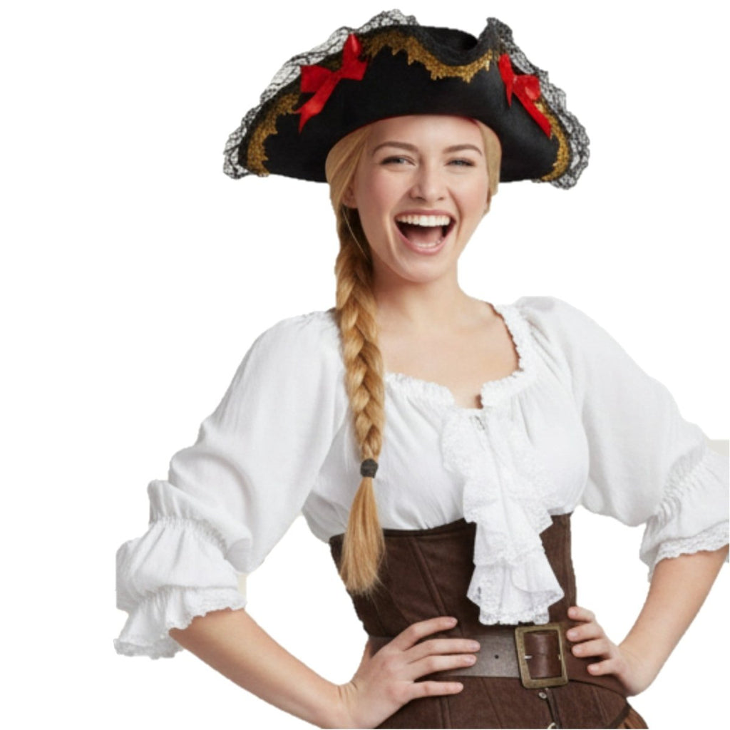 Lace Pirate Hat - Adults by Dress Up America