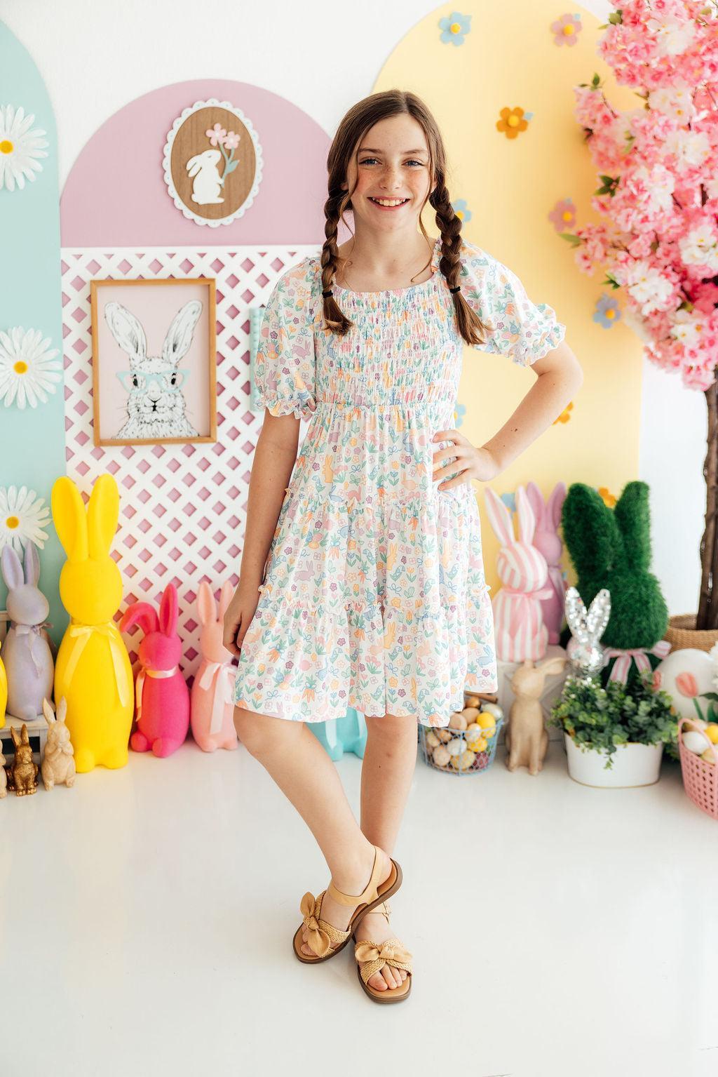 Hoppy Easter Smocked Ruffle Dress by Mila & Rose ®
