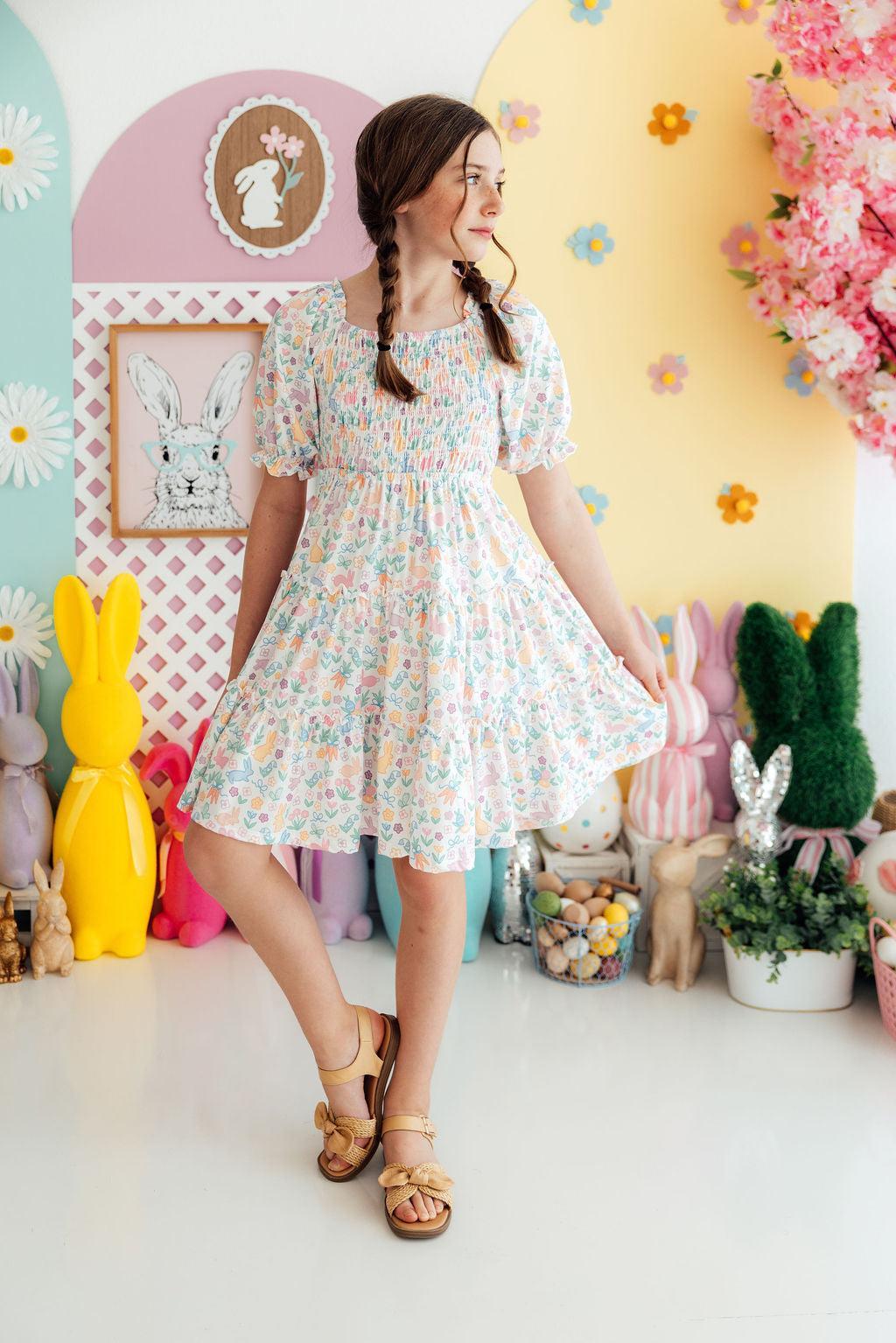 Hoppy Easter Smocked Ruffle Dress by Mila & Rose ®
