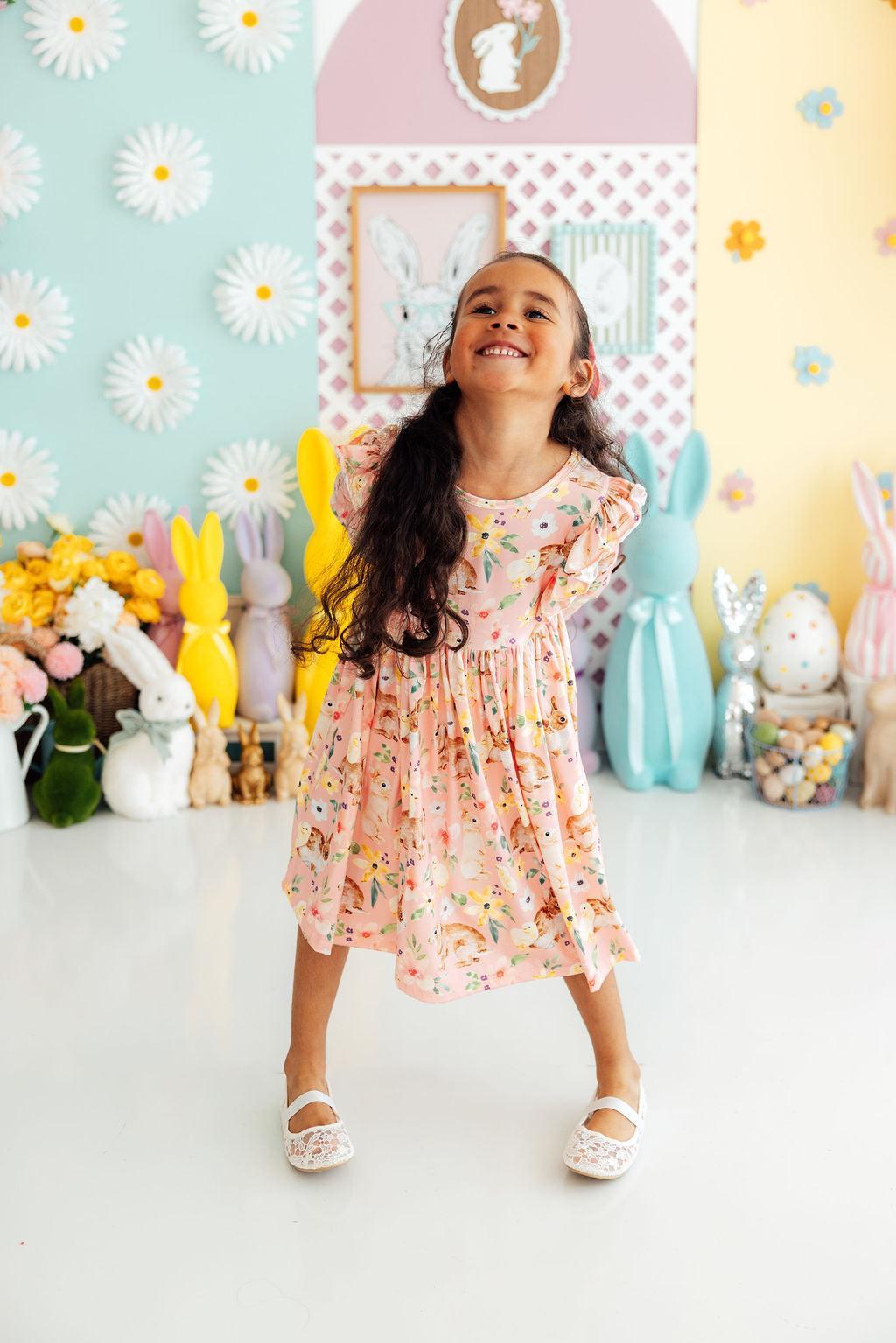 Chicks & Bunnies Ruffle Twirl Dress by Mila & Rose ®