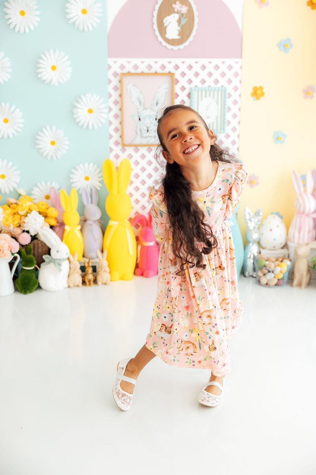 Chicks & Bunnies Ruffle Twirl Dress by Mila & Rose ®